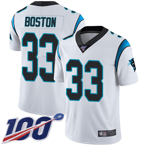 Carolina Panthers Limited White Men Tre Boston Road Jersey NFL Football #33 100th Season Vapor Untouchable